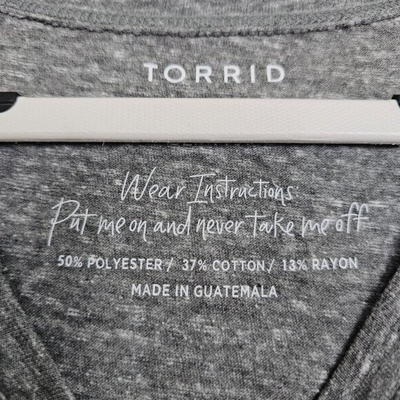 NWT TORRID T-Shirt Top GRAY size 0 L 12 Red Wine & Brews Flag Patriotic Fun Cute - Picture 2 of 6